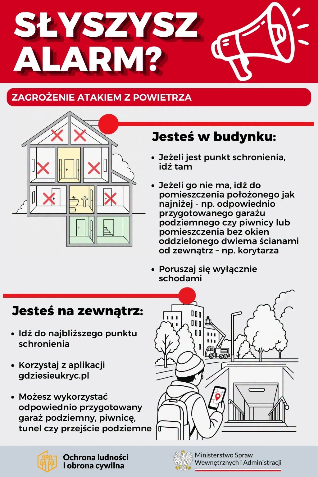 alarmy zagrozenie atakiem z powietrza